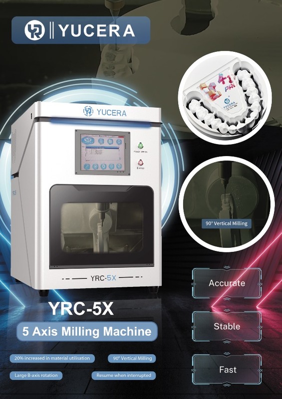 Yucera 5 eksenli Freze Makinesi YRC-5X Cad Cam Diş Laboratuvarı Frezeleme için Zirkonya Malzemesi