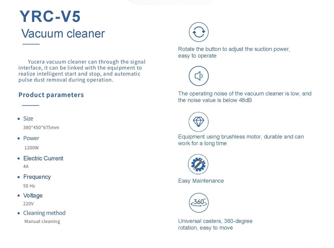Yucera V5 Diş Laboratuvarı Toz Toplayıcı Vakum Temizleyici Hassas Çalışmalar İçin