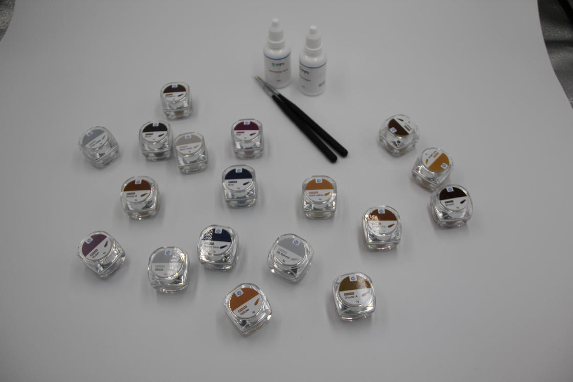 Eşsiz Gülüş Çözümleri Yucera 18 Renkli Seramik Zirkonya Boyama Kiti Diş Laboratuvarı Kreasyonları için Doğal Parlaklık