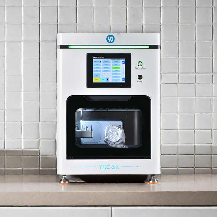 YR Yüksek Verimli Diş Zirkonyum Frezeleme Oyma Makineleri 5 Eksenli CNC CAD CAM Kron Köprü Laboratuvar Ekipmanları