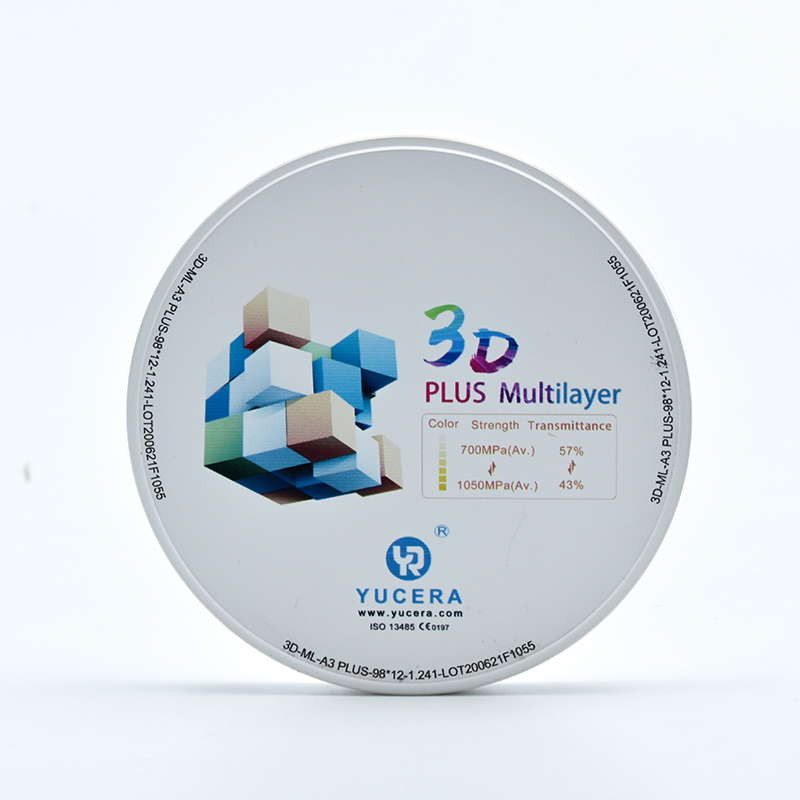 Diş Zirkonyum Bloğu YUCERA 3D Arka Köprü Malzemesi | 1200MPa Mukavemet & %45 Işık Geçirgenliği