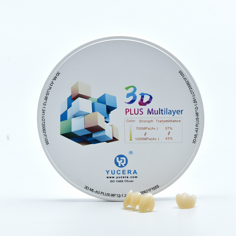 Diş Zirkonyum Bloğu YUCERA 3D Arka Köprü Malzemesi | 1200MPa Mukavemet & %45 Işık Geçirgenliği