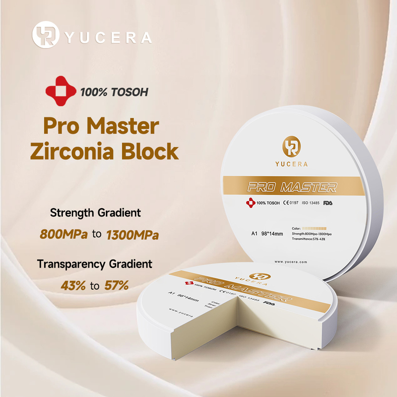 Yucera Pro Master Diş Zirkonyum Blokları Çok Katmanlı A1/A2/A3 Renk Seramik Laboratuvarı için